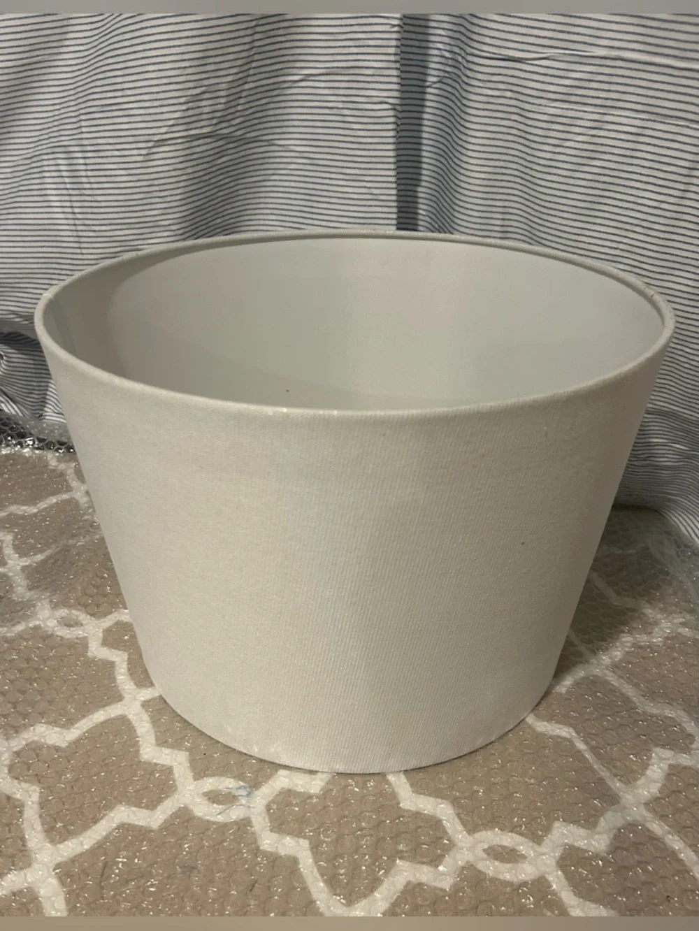 Neutral White Drum Lamp Shade by